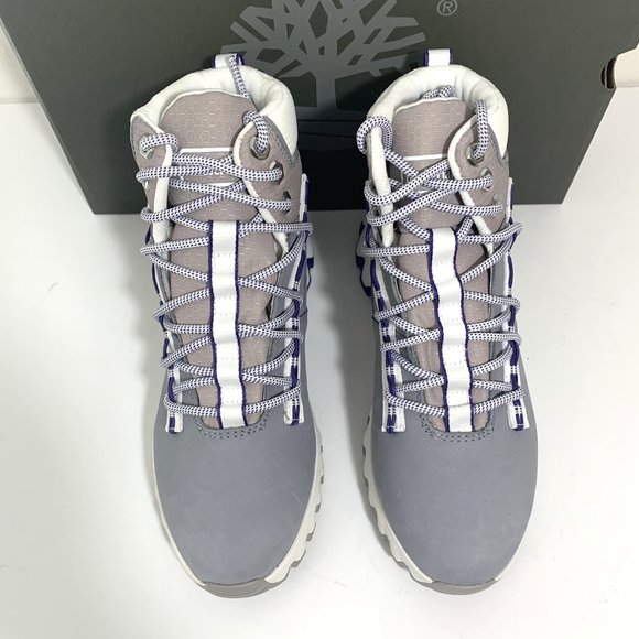 Timberland GreenStride Edge Waterproof Boots Leather Hiker Booties Grey Nubuck - Picture 5 of 8